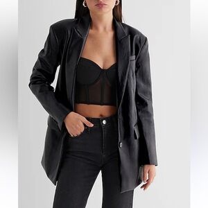 Brook Brothers 100% lamb leather black super soft, one button, size L